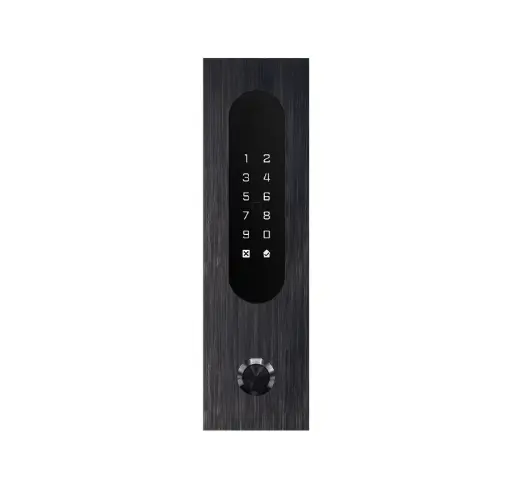 [FTB26KPBF] Acces keypad/Badge reader/Bluetooth/NFC: 1 relay, Wiegand, bell button and Cloud.  Alu black, flush mounted, 62x211x30 mm
