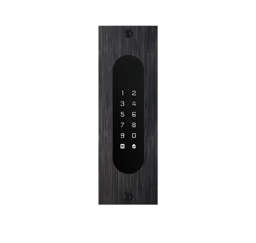 [FTB26KF] Codeklavier/Badgelezer/Bluetooth/NFC: 1 relais, Wiegand en Cloud.  Alu zwart, inbouw, 62x188x30 mm