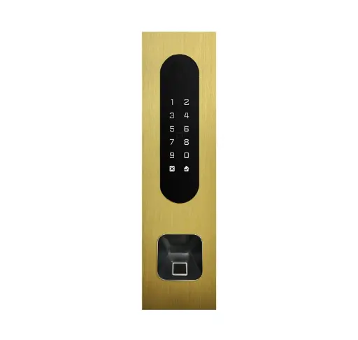 [FTBG26KF-EKEY] Acces keypad/Badge reader/Bluetooth/NFC: 1 relay, Wiegand and Cloud.  Bronze gold, flush mounted, with Ekey recess 77x257x30 mm