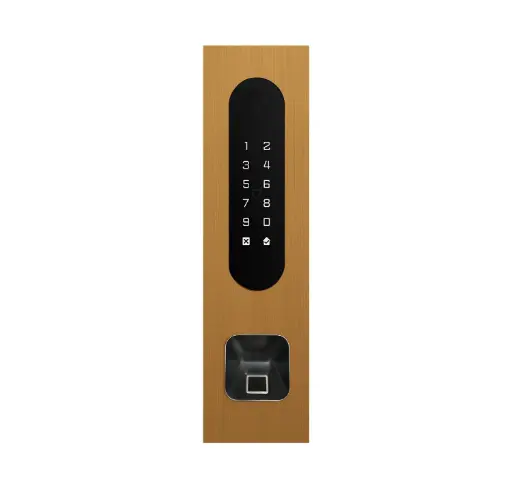 [FTBG26KF-EKEY] Clavier d'accès/Lecteur badge/Bluetooth/NFC: 1 relais, Wiegand et Cloud.  Bronze or, encastré avec découpe Ekey 77x257x30 mm