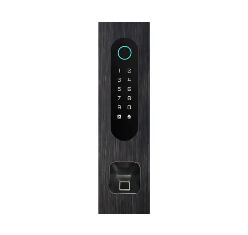 [FTB26KF-QR-EKEY] Acces keypad/Badge reader/Bluetooth/NFC/QR reader: 1 relay, Wiegand and Cloud.  Alu black, flush mounted, with Ekey recess 77x257x30 mm