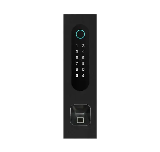 [FTB26KF-QR-EKEY] Clavier d'accès/Lecteur badge/Bluetooth/NFC/Lecteur QR: 1 relais, Wiegand et Cloud.  Alu noir, encastré avec découpe Ekey 77x257x30 mm