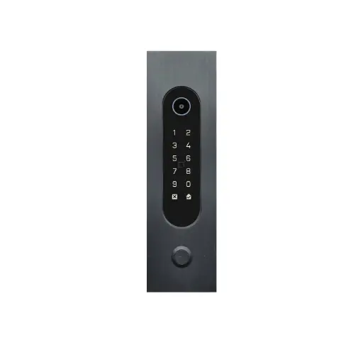 [FTBM26KPBF-QR] Clavier d'accès/Lecteur badge/Bluetooth/NFC/Lecteur QR: 1 relais, Wiegand, bouton d'appel et Cloud.  Bronze mat, encastré, 62x211x30 mm