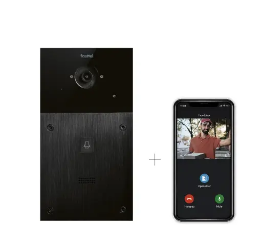 [FT600VK-BASIC-2W] 2-draads Videokit Plug & Play: Buitenpost 1 knop zowel in-als opbouw 216x116mm + 4xApp licentie