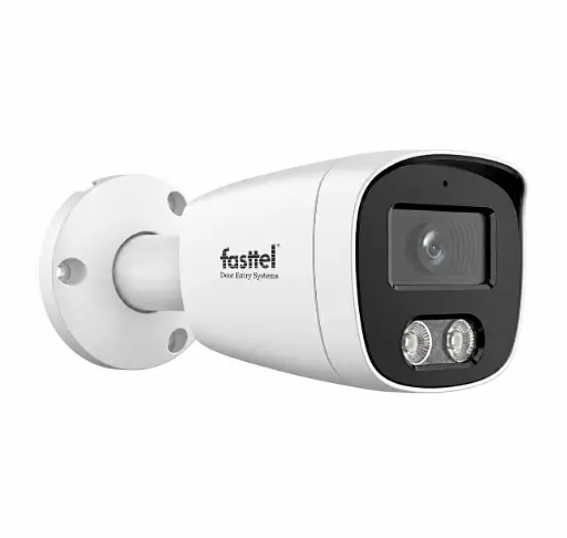 [FTCAM-B] Bullet camera voor integratie in Fasttel cloud. 5 MP, 2,8 mm, IR 40 m, dubbele verlichting, IP67, POE.
